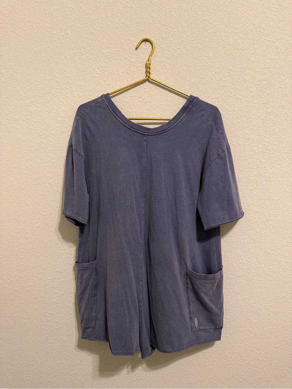 FP Movement Hot Shot Tee Romper - Small - Washed Blue Indigo